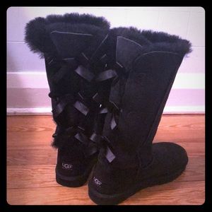 Black, tall UGG boots